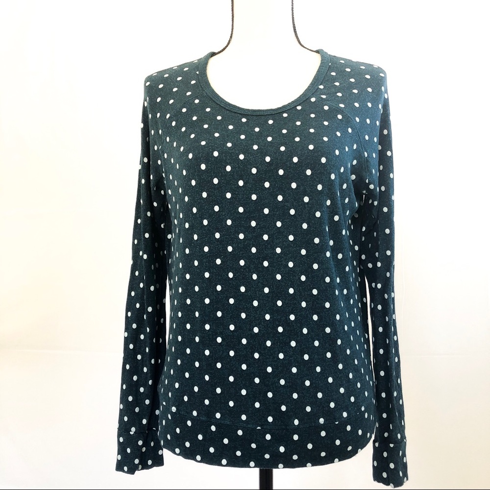 Sundry blue and white polka dot sweater